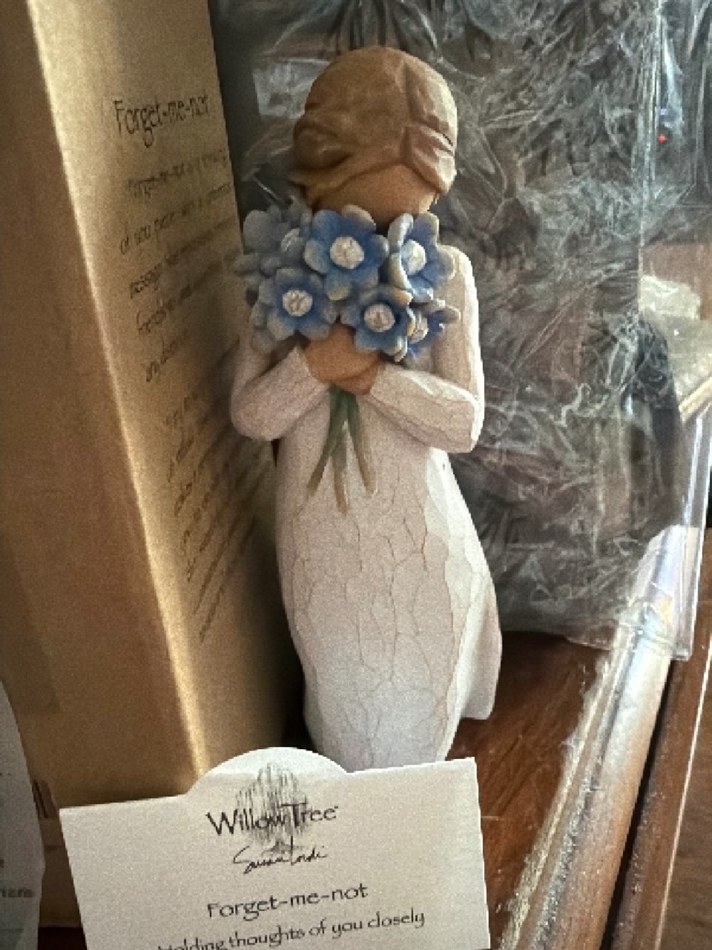 Willow Tree Figurine with Blue Flowers and White Dress